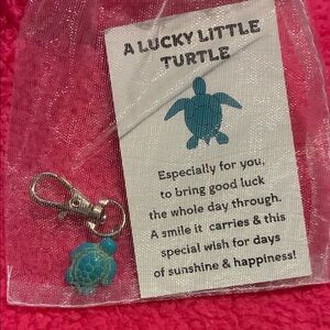NWT Lucky Turtle Keychain Charm - Blue